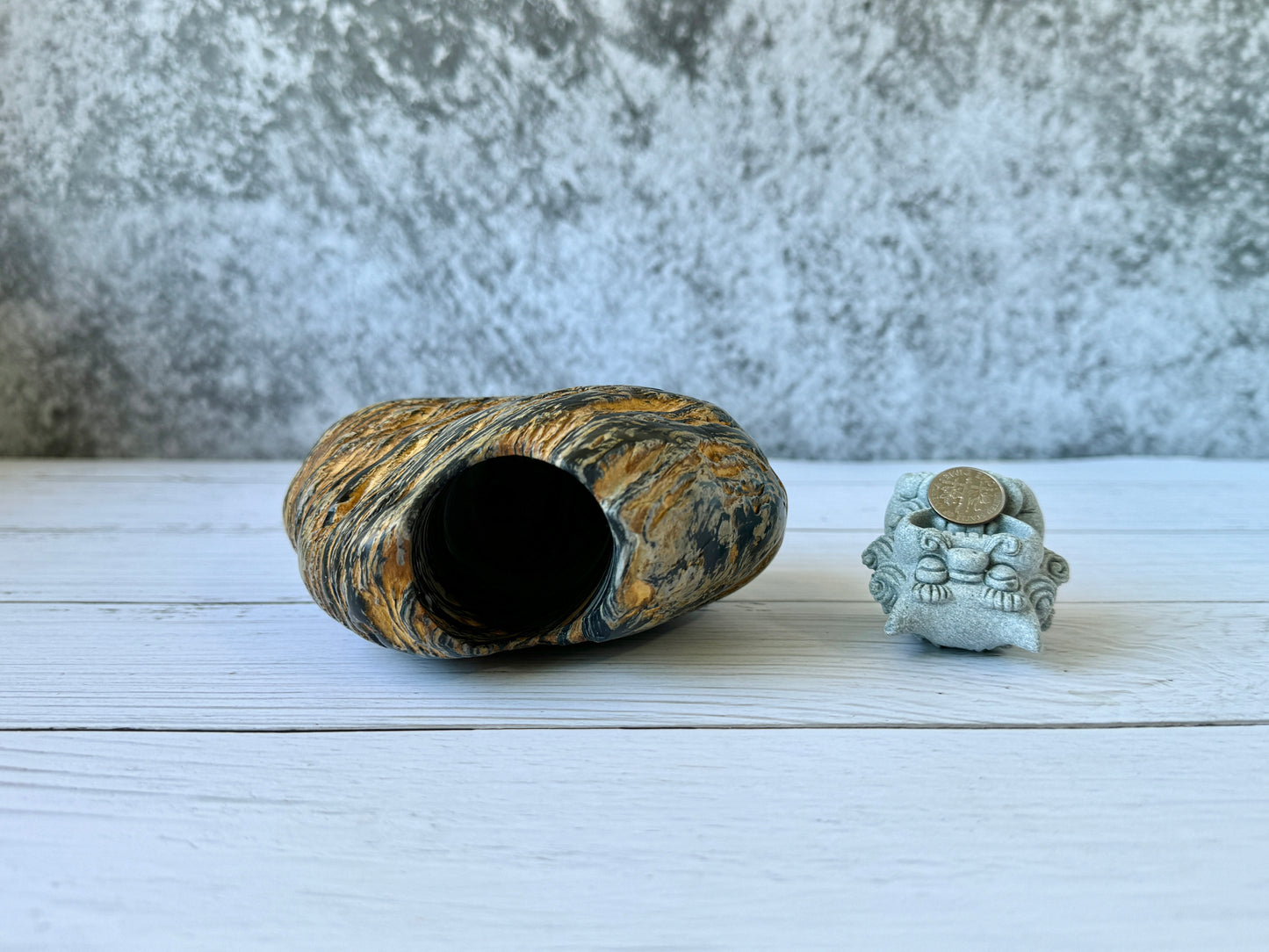 "Crouching Tiger" - Handmade Natural Riverstone Vase