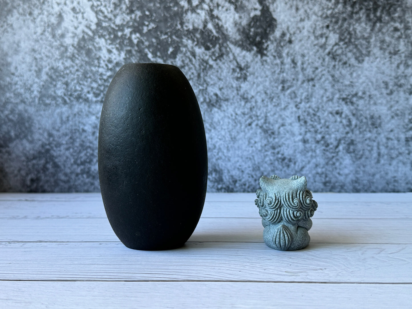 "Midnight" - Handmade Natural Riverstone Vase