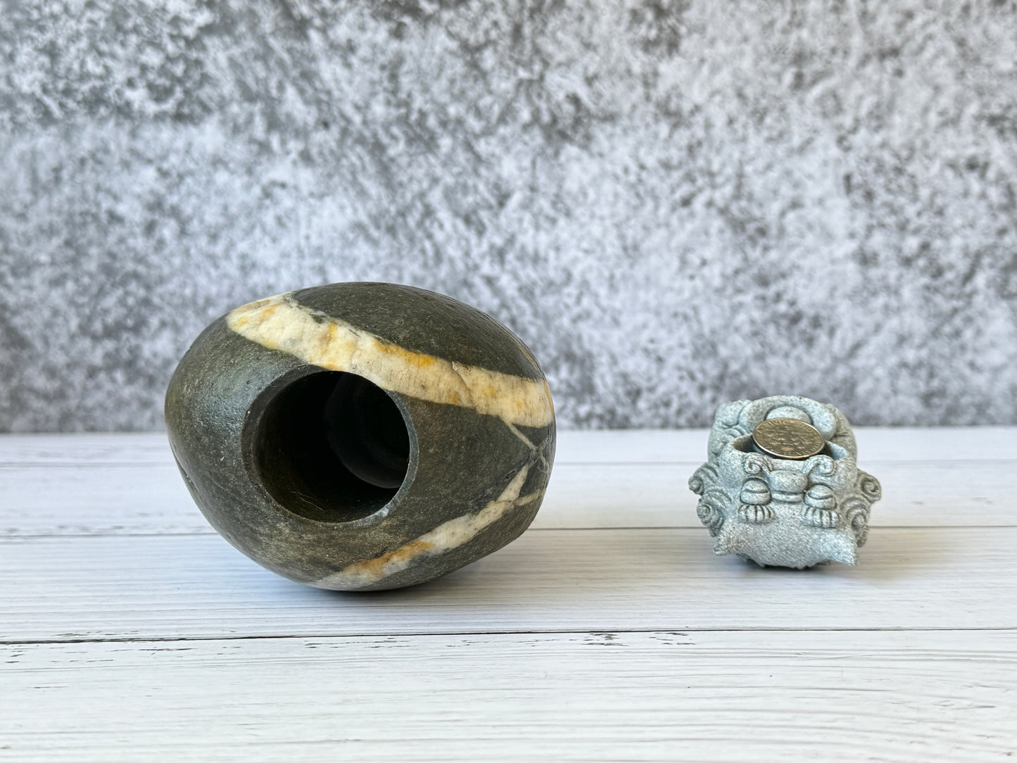 "Eclipse" - Handmade Natural Riverstone Vase