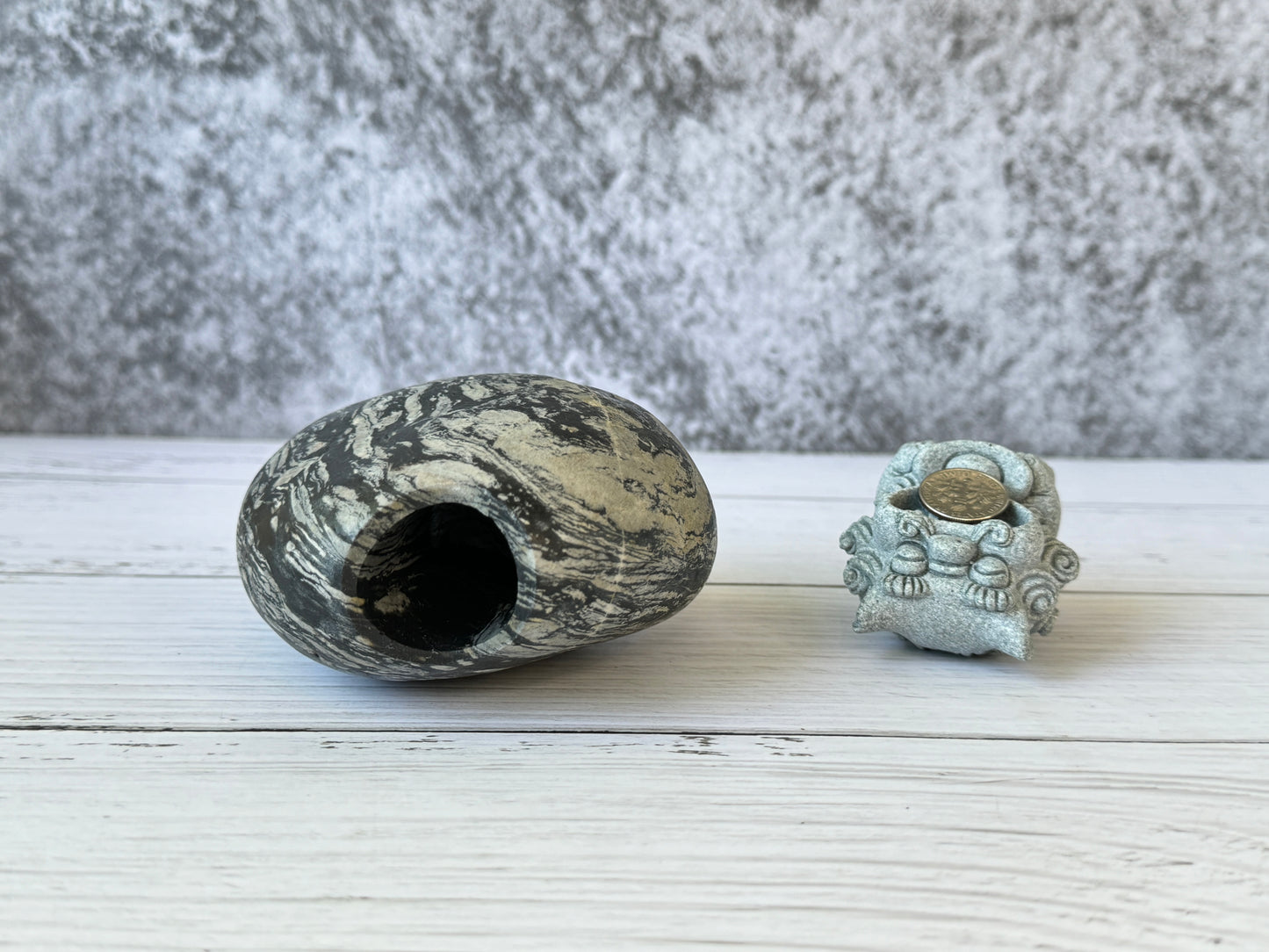 "Moonlit Tide" - Handmade Natural Riverstone Vase