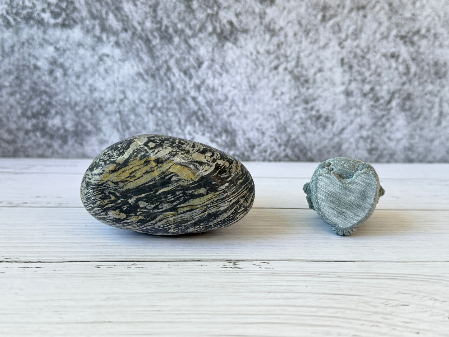 "Moonlit Tide" - Handmade Natural Riverstone Vase