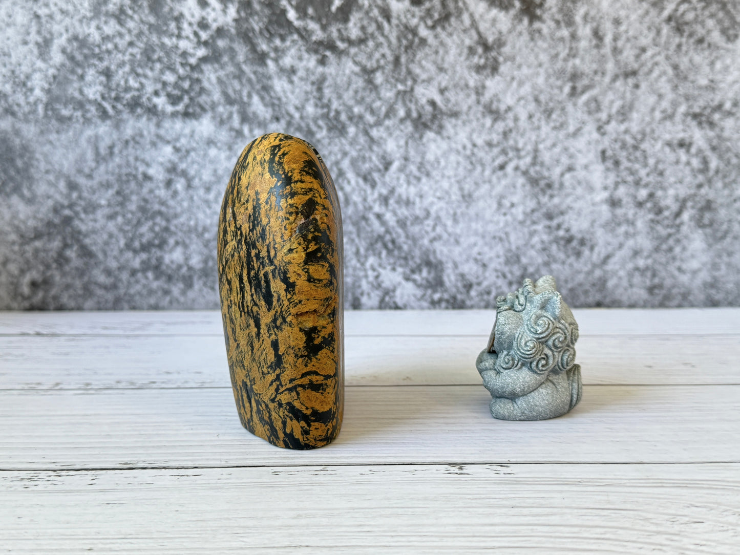 "Golden Torrent" - Handmade Natural Riverstone Vase | Bud vase | Rock art