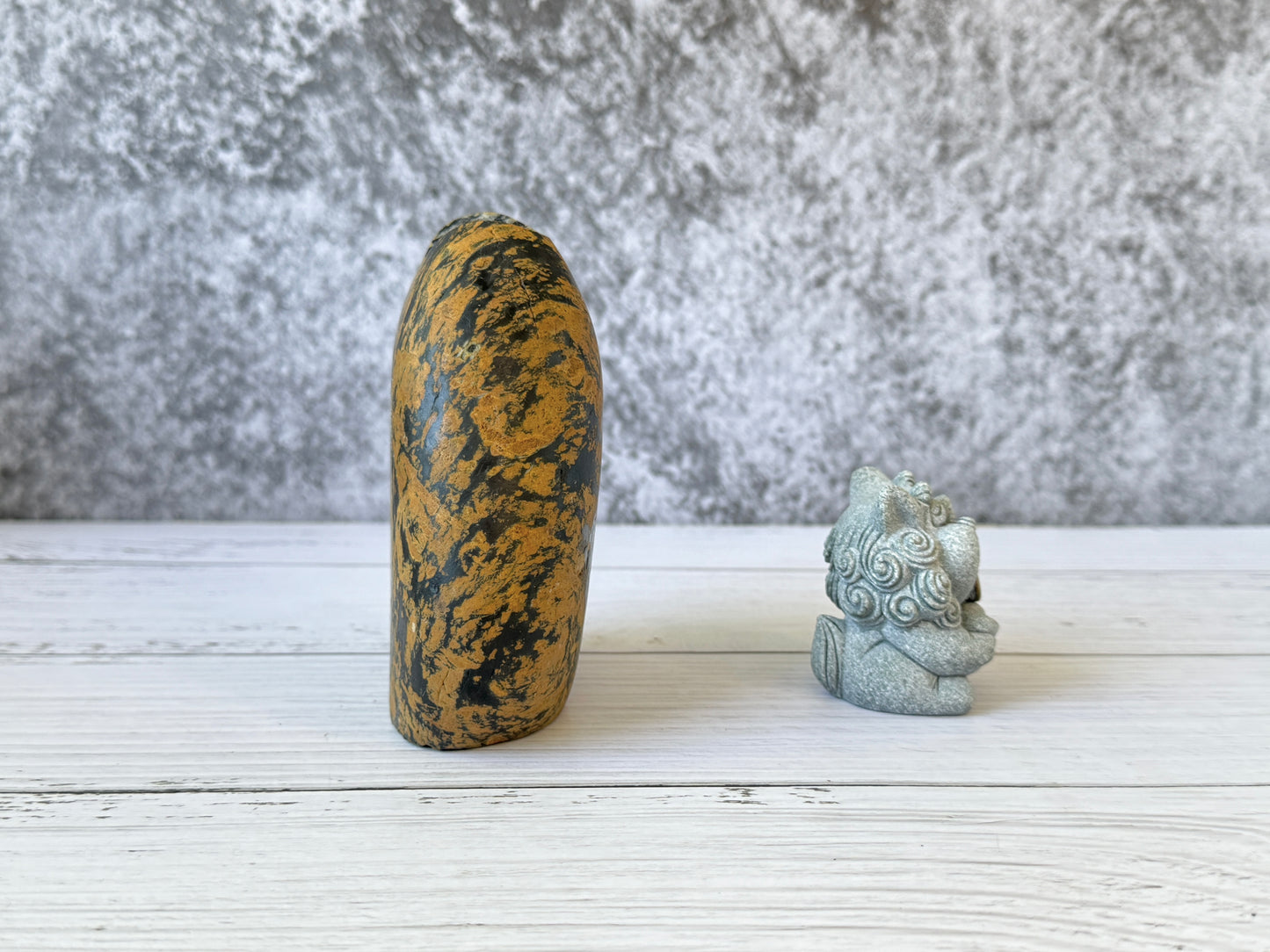 "Golden Torrent" - Handmade Natural Riverstone Vase | Bud vase | Rock art