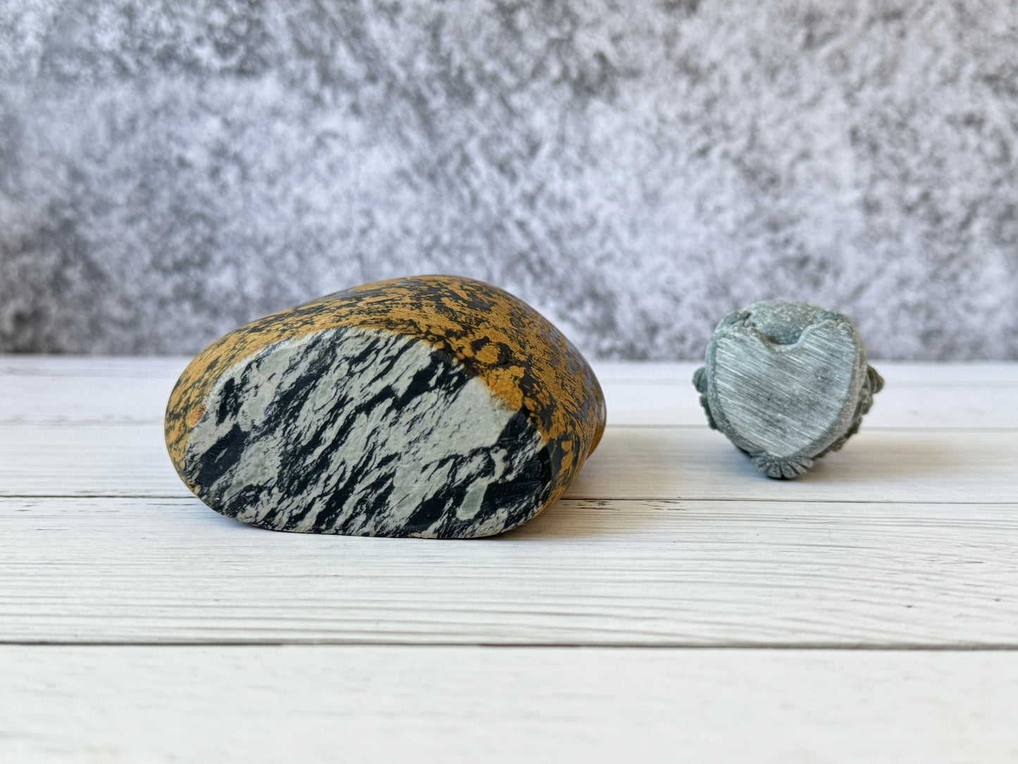 "Golden Torrent" - Handmade Natural Riverstone Vase | Bud vase | Rock art