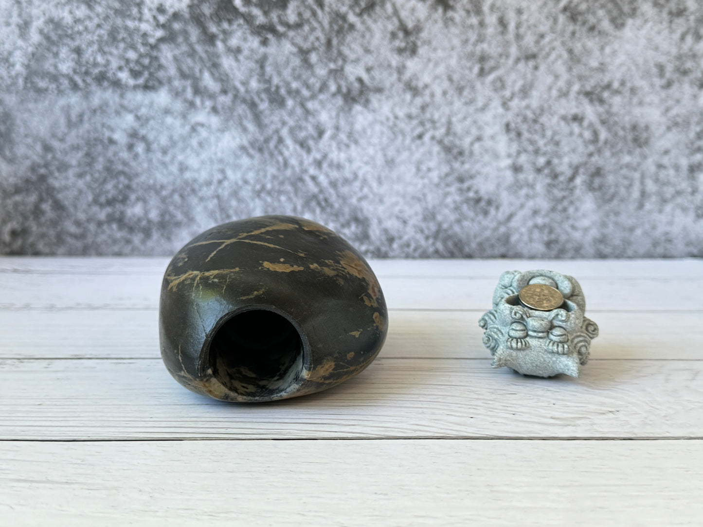 "Heavenly Clouds" - Handmade Natural Riverstone Vase