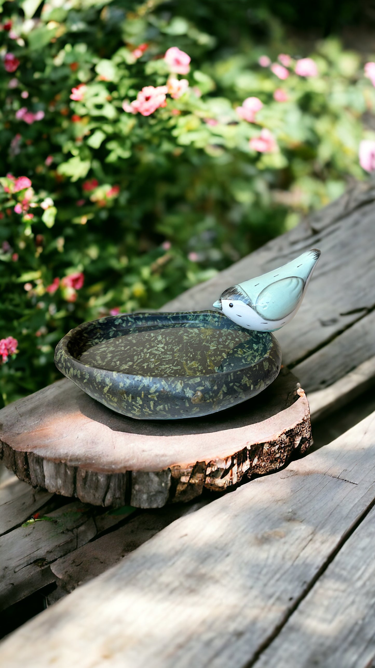 "Firefly Lagoon" - Hand-carved stone bowl | Riverstone dish | Rock plate | Jewelry Bowl | Serving tray | Catch-all | Trinket tray | Birdbath